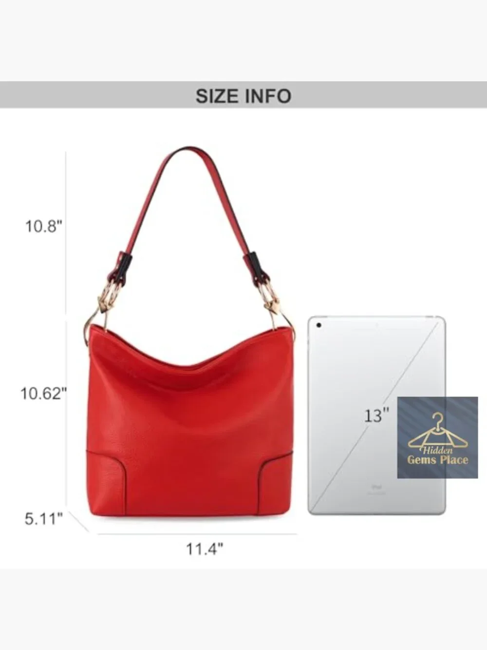 Large Hobo Bag w/ Top Handle, Shoulder Strap - Faux Leather Handbag